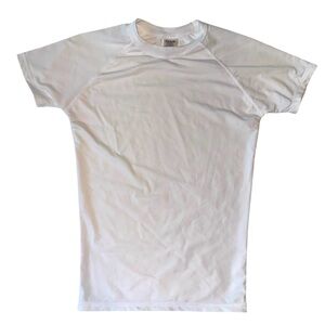 Five O Surf Club Swim Rash Guard In White Short Sleeve Crew Neck Size Small